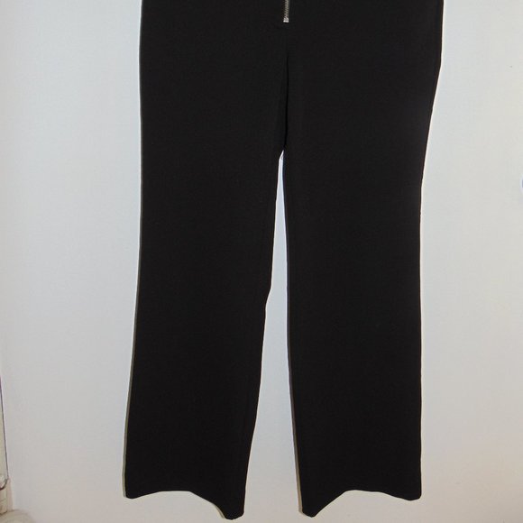Women's H&M Woven Black Metal Zipper 70's Retro Straight Leg Pants Slacks 8 - Picture 3 of 8